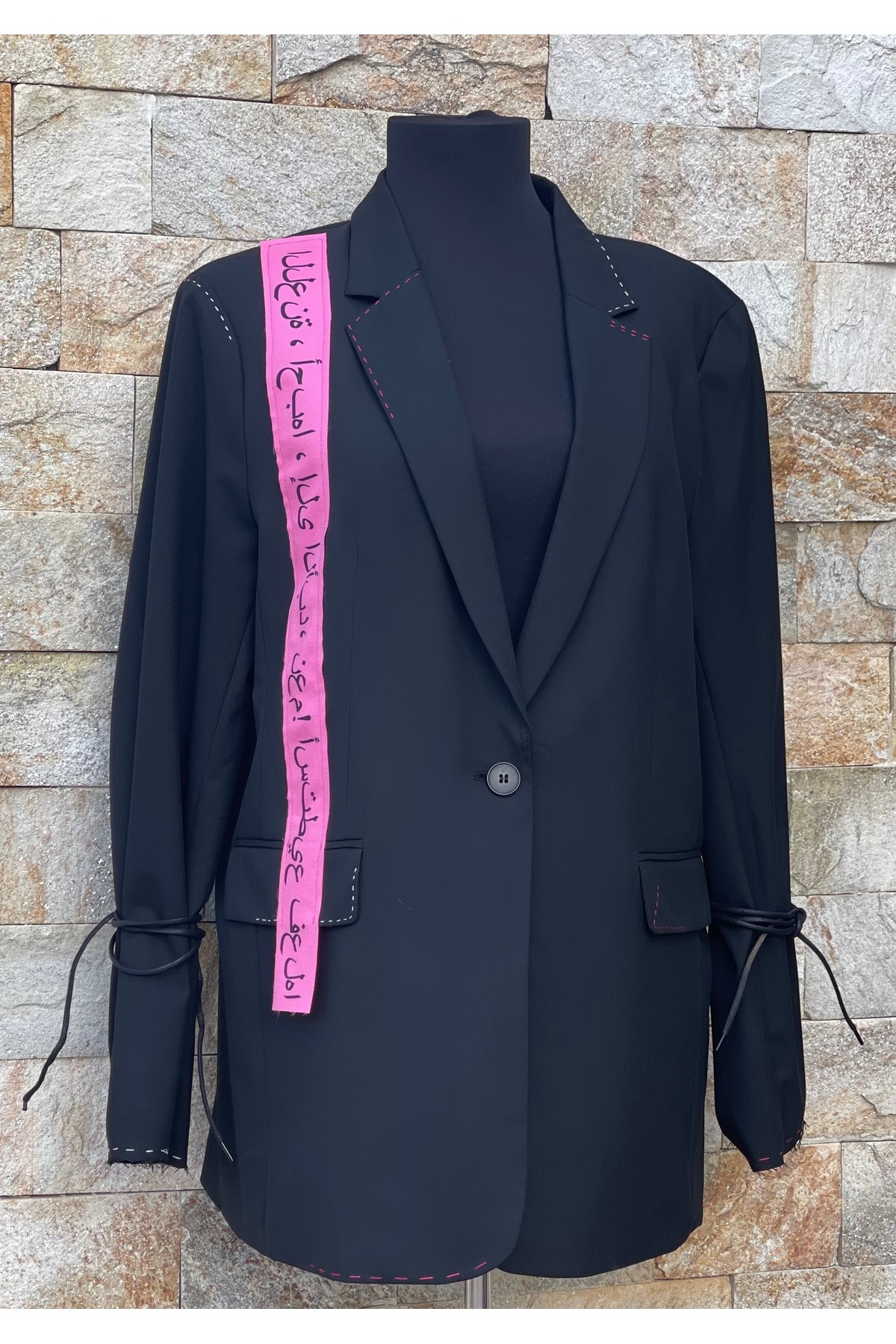 Sacou Damă Arabic Handmade, Design Cultural-Art, Negru