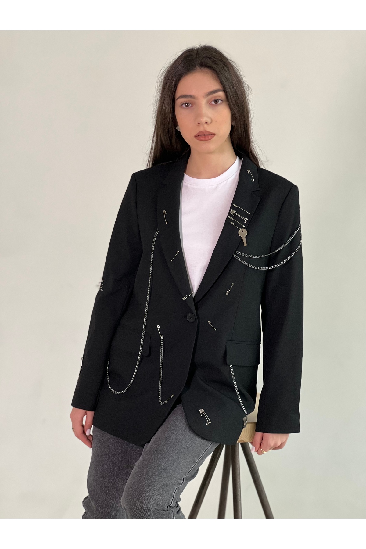 Sacou Damă IDA Handmade, Design Conceptual, Negru
