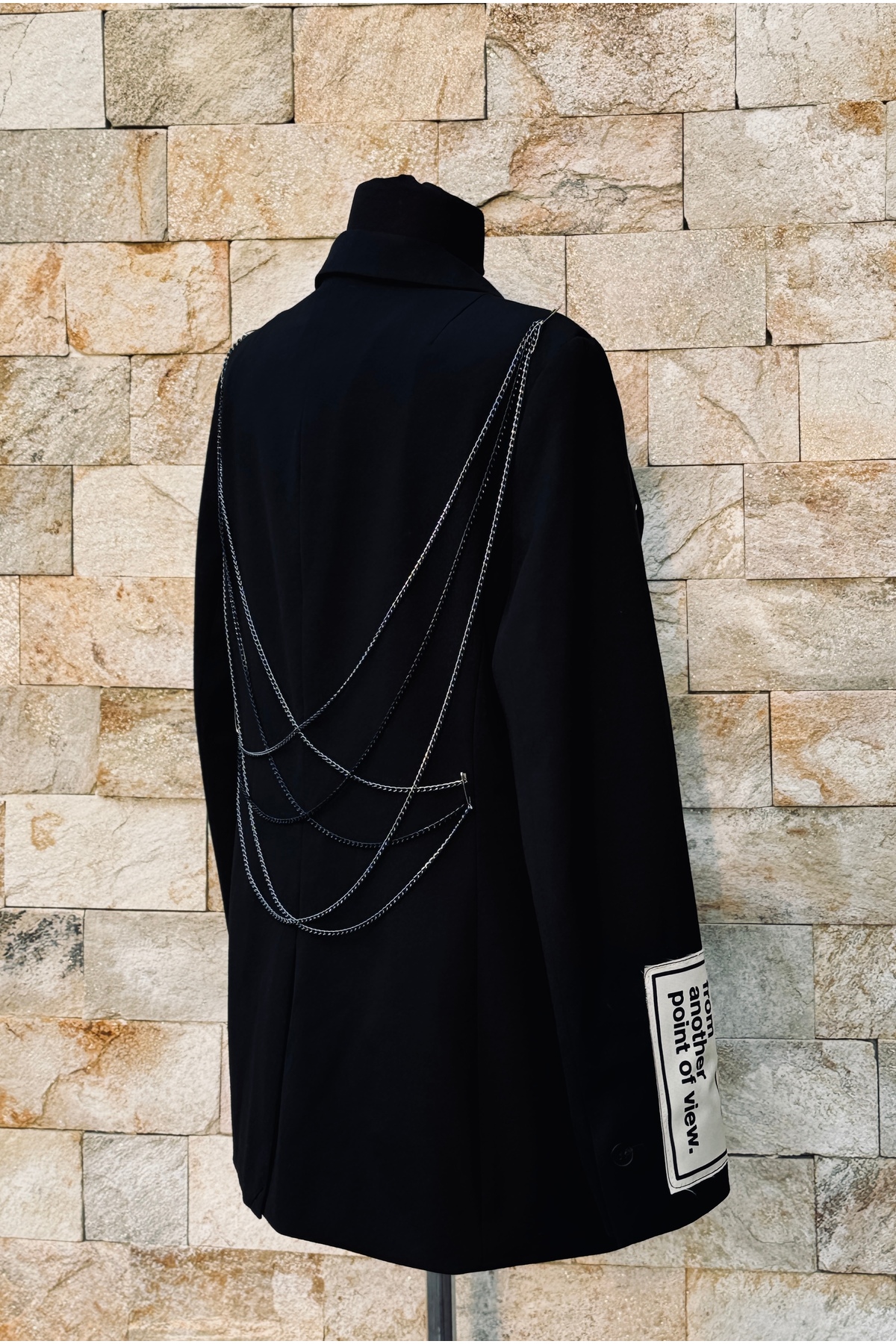 Sacou Damă Now Black Handmade, Design Avangardist