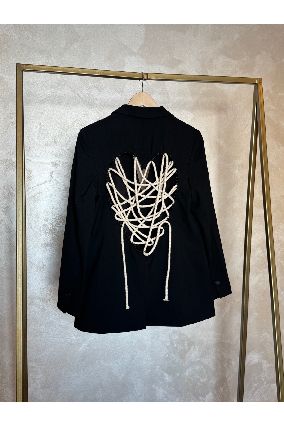 Sacou Damă Heart Handmade, Design Avangardist, Negru